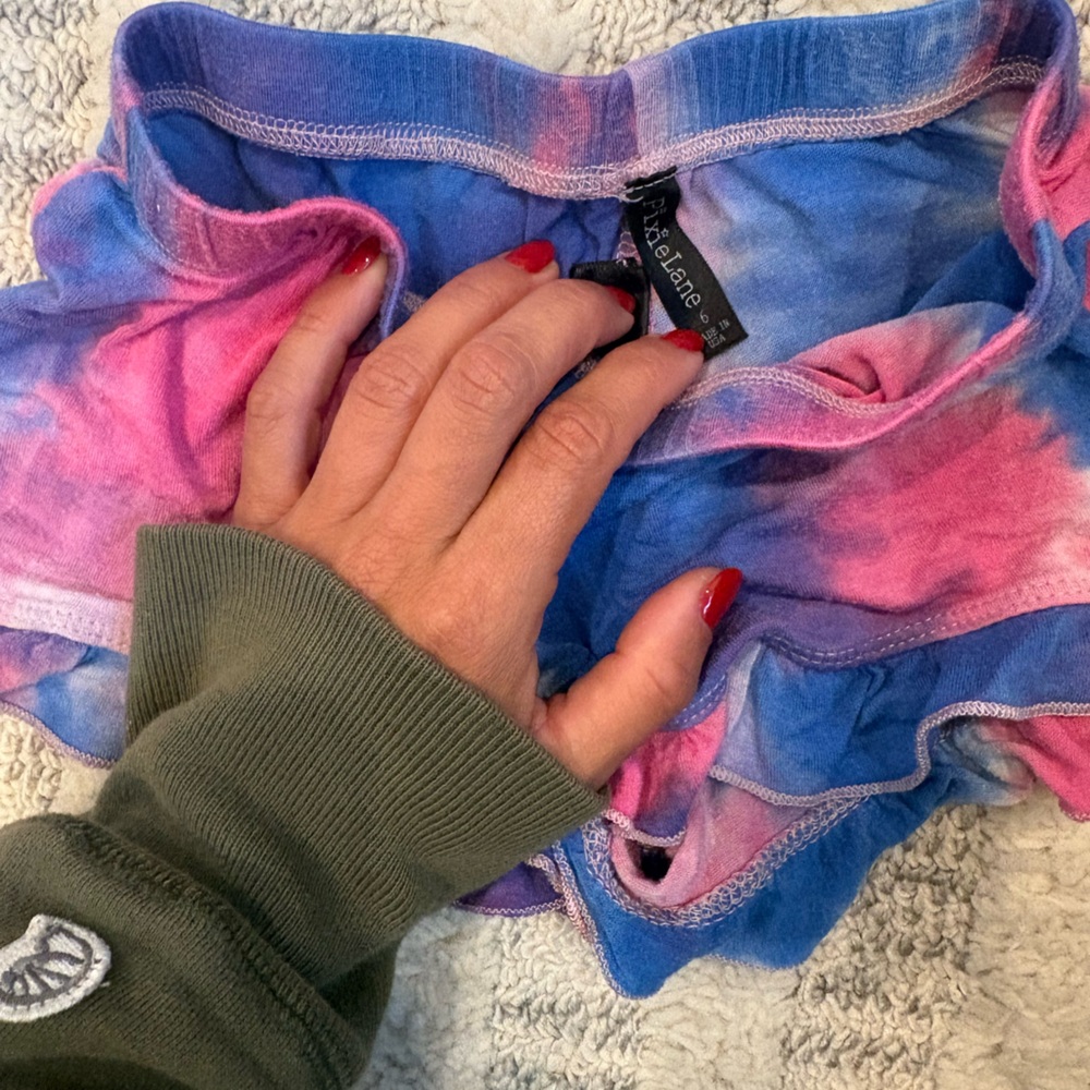 Pixielane Tie-Dye Ruffle' Shorts